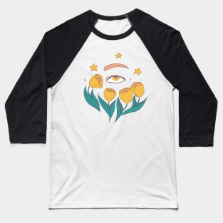 Stargazing on a flowerfield Baseball T-Shirt